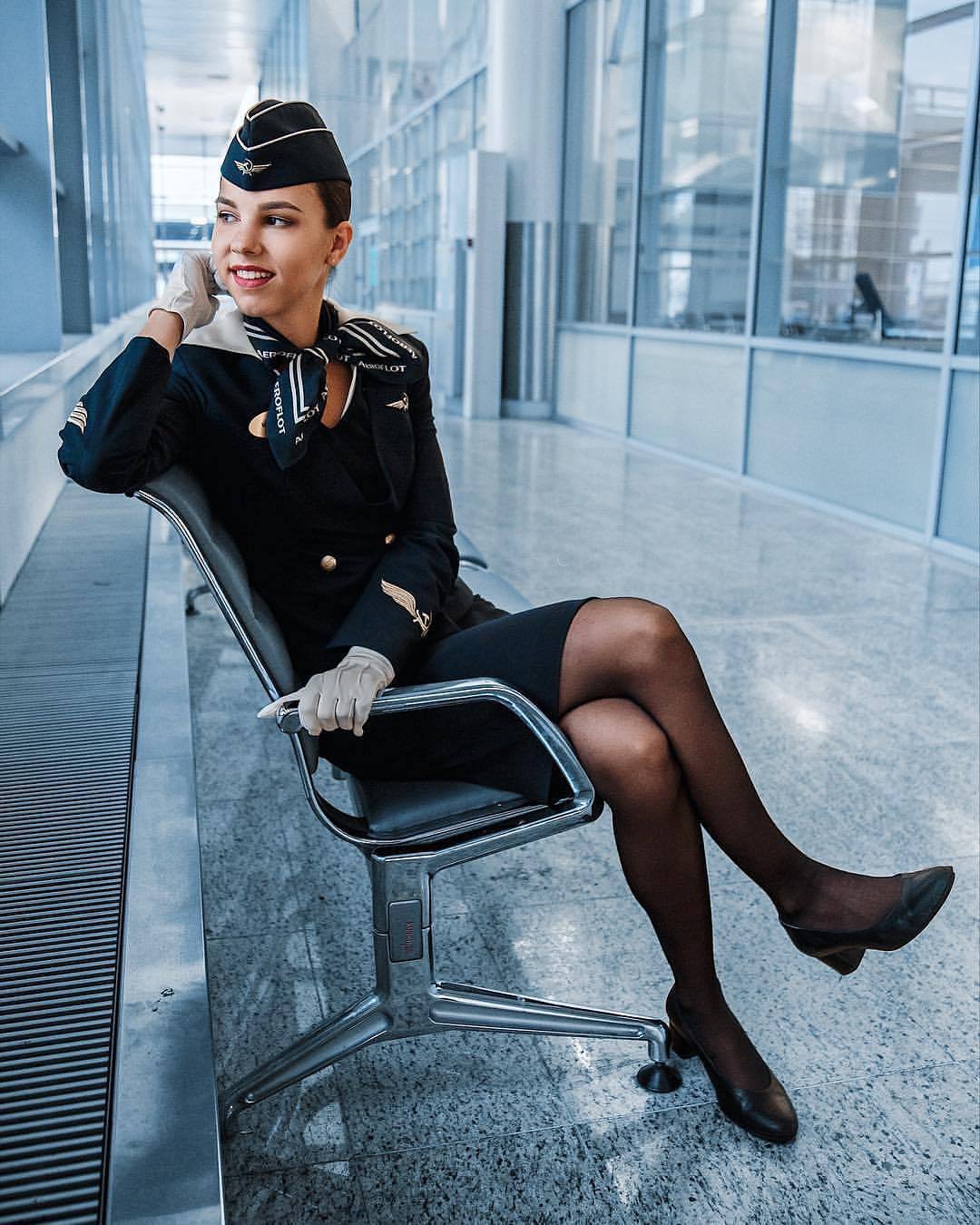 French Stewardess Strips Telegraph